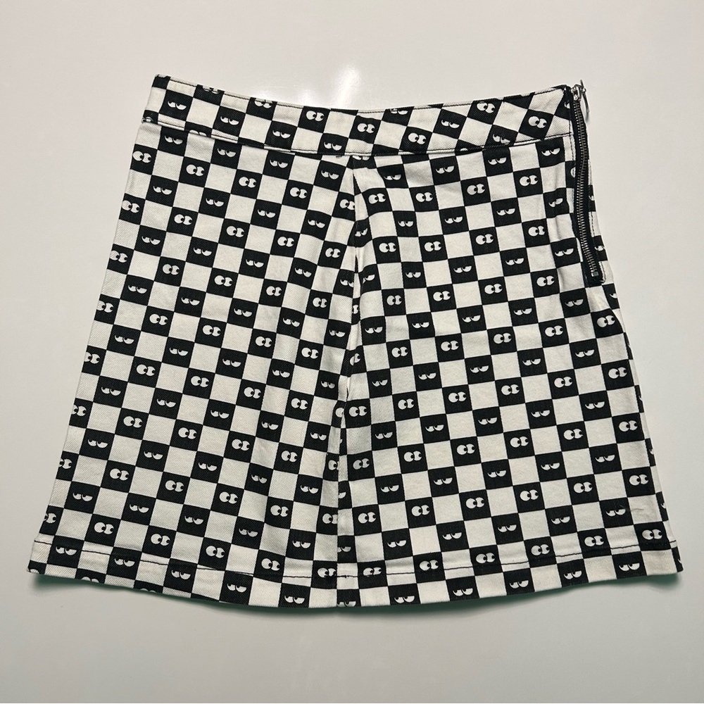 Checkered Black and White Women's Skirt